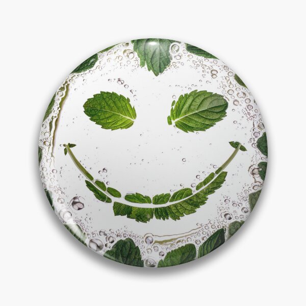 Item preview, Happy smile made of mint leaves on white milk designed and sold by ArtEventET.