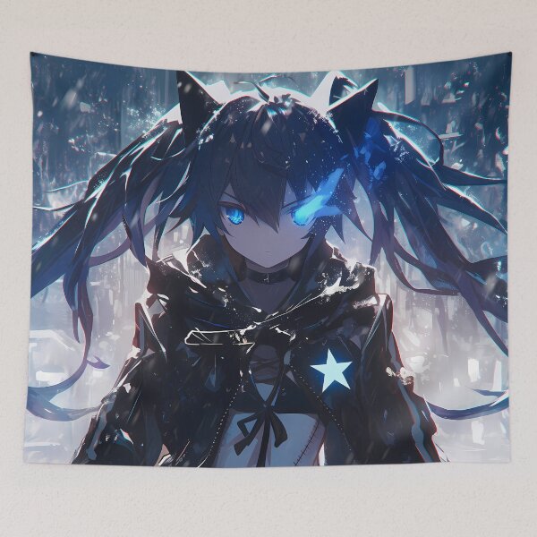Item preview, Black Rock Shooter Black Rock Shooter Blue Flame Cyberpunk Snow Neon Gaze designed and sold by TanglenRabbit.