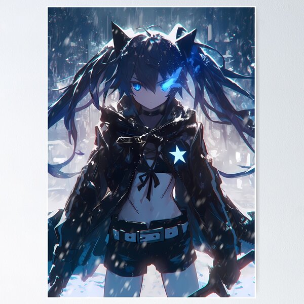 Item preview, Black Rock Shooter Black Rock Shooter Blue Flame Cyberpunk Snow Neon Gaze designed and sold by TanglenRabbit.
