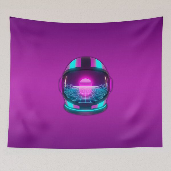 Item preview, Retro Future Astronaut Helmet - Synthwave Horizon Space Art designed and sold by powersunlight.