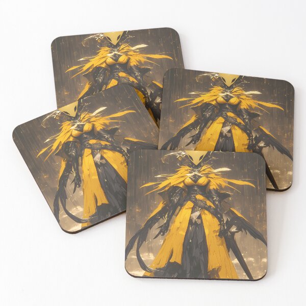 Item preview, Hornet Hollow Knight Yellow Cloak Rain Forest Gold Glow Silhouette designed and sold by TanglenRabbit.