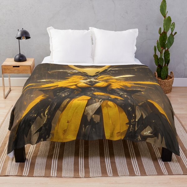 Item preview, Hornet Hollow Knight Yellow Cloak Rain Forest Gold Glow Silhouette designed and sold by TanglenRabbit.