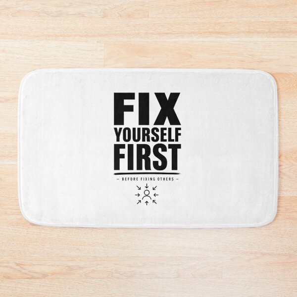 Item preview, Fix Yourself First Quote Minimalist Bold Typography Self Improvement Design designed and sold by Lovestickerco.