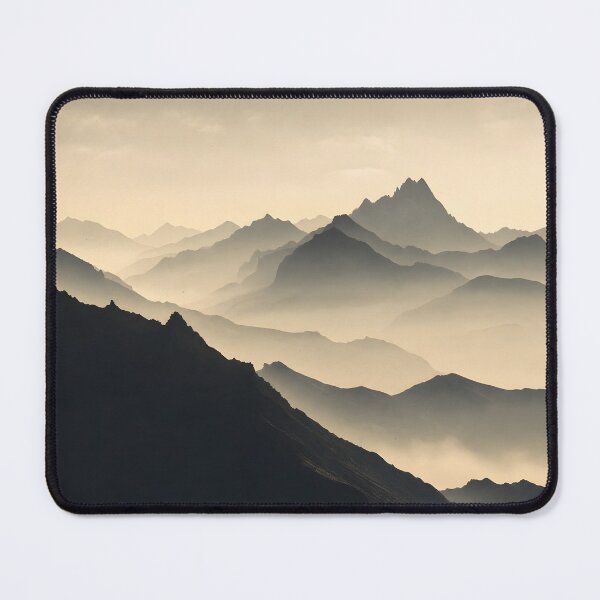 Item preview, Silhouette Charcoal and Universal Khaki Misty Mountains designed and sold by Glitchart66.