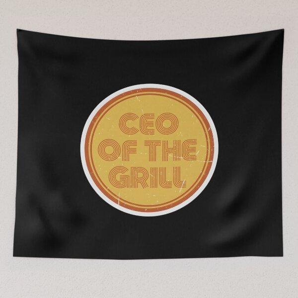 Item preview, CEO of the Grill Funny BBQ Sticker Retro Vintage Grill Master Decal designed and sold by FestivityFinds.
