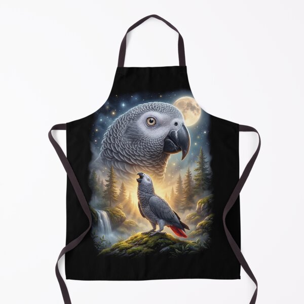 Item preview, Funny African Grey Howling Moon Art Parrot Lover designed and sold by DoodleTortle.