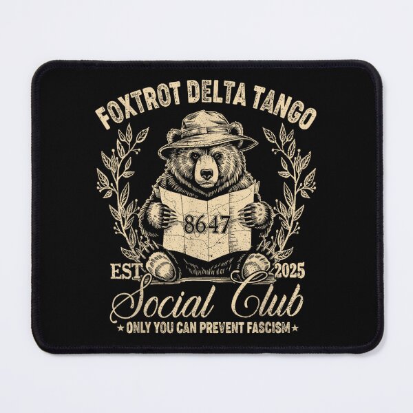 Item preview, Foxtrot Delta Tango Social Club Bear Map Explorer Adventure Vintage Style designed and sold by Ophtizu.