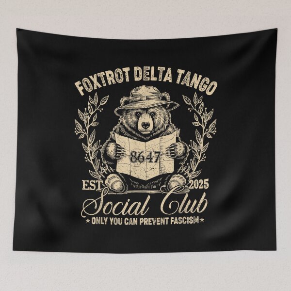 Item preview, Foxtrot Delta Tango Social Club Bear Map Explorer Adventure Vintage Style designed and sold by Ophtizu.