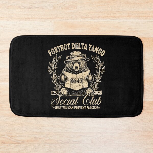 Item preview, Foxtrot Delta Tango Social Club Bear Map Explorer Adventure Vintage Style designed and sold by Ophtizu.