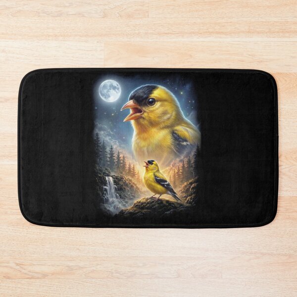 Item preview, Funny American Goldfinch Howling Moon Art Bird Lover Birding designed and sold by DoodleTortle.