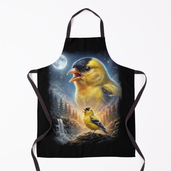Item preview, Funny American Goldfinch Howling Moon Art Bird Lover Birding designed and sold by DoodleTortle.