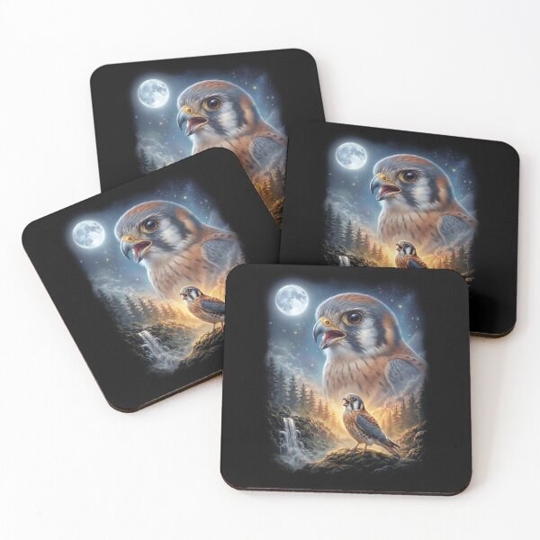 Item preview, Funny American Kestrel Howling Moon Art Bird Lover Birding designed and sold by DoodleTortle.