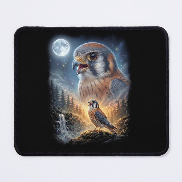 Item preview, Funny American Kestrel Howling Moon Art Bird Lover Birding designed and sold by DoodleTortle.