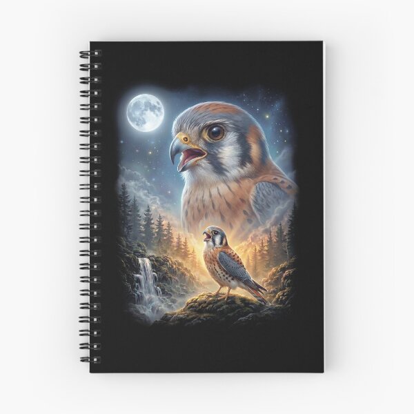 Item preview, Funny American Kestrel Howling Moon Art Bird Lover Birding designed and sold by DoodleTortle.