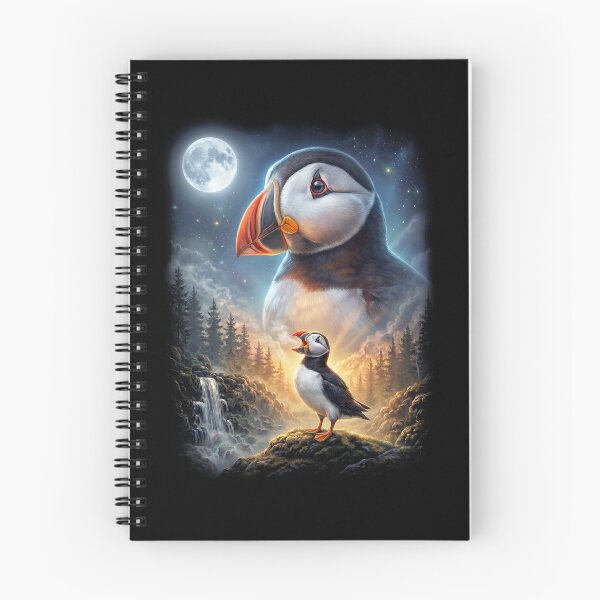 Item preview, Funny Atlantic Puffin Howling Moon Art Bird Lover Birding designed and sold by DoodleTortle.