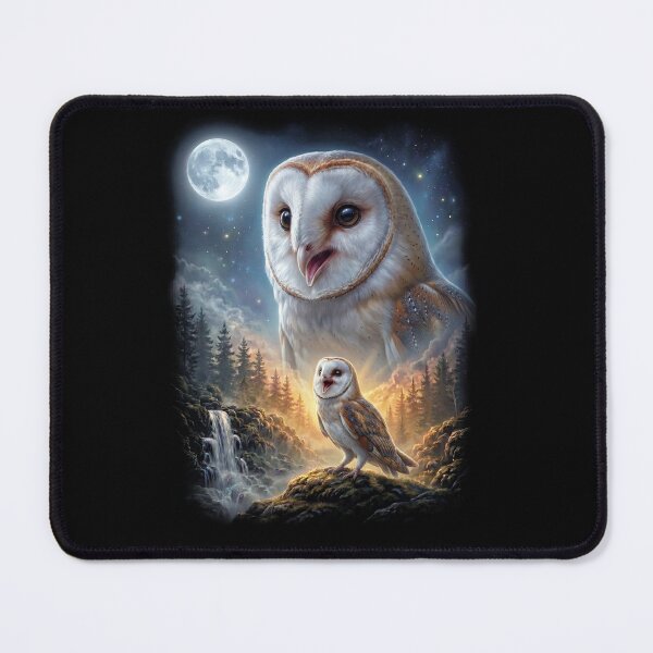 Item preview, Funny Barn Owl Howling Moon Art Bird Lover Birding designed and sold by DoodleTortle.