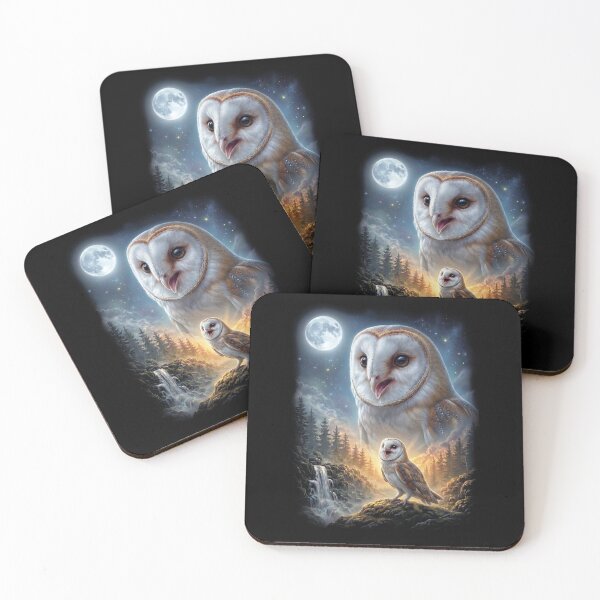 Item preview, Funny Barn Owl Howling Moon Art Bird Lover Birding designed and sold by DoodleTortle.