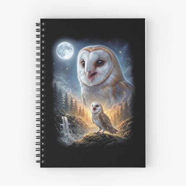 Item preview, Funny Barn Owl Howling Moon Art Bird Lover Birding designed and sold by DoodleTortle.