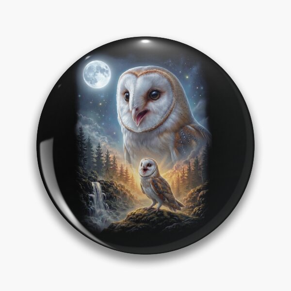 Item preview, Funny Barn Owl Howling Moon Art Bird Lover Birding designed and sold by DoodleTortle.