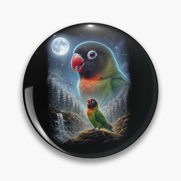 Item preview, Funny Black cheeked Lovebird Howling Moon Art Parrot Lover designed and sold by DoodleTortle.