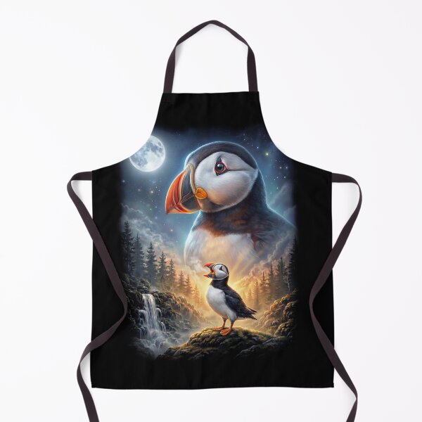 Item preview, Funny Atlantic Puffin Howling Moon Art Bird Lover Birding designed and sold by DoodleTortle.