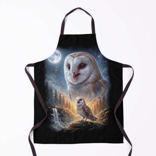 Item preview, Funny Barn Owl Howling Moon Art Bird Lover Birding designed and sold by DoodleTortle.