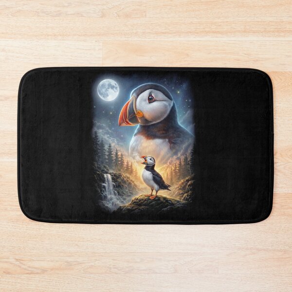 Item preview, Funny Atlantic Puffin Howling Moon Art Bird Lover Birding designed and sold by DoodleTortle.