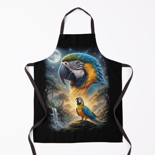Item preview, Funny Blue and Gold Macaw Howling Moon Art Parrot Lover designed and sold by DoodleTortle.