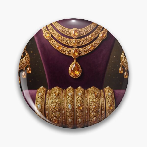Item preview, Royal Indian Bridal Jewelry Set – Gold Necklace, Earrings, Bangles & Ring with Topaz Gemstones on Velvet designed and sold by Mindful Heritage.
