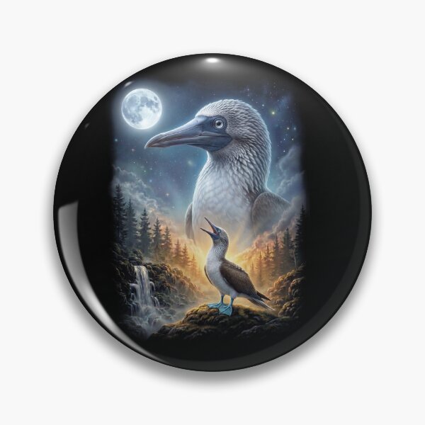 Item preview, Funny Blue Footed Booby Howling Moon Art Bird Lover Birding designed and sold by DoodleTortle.