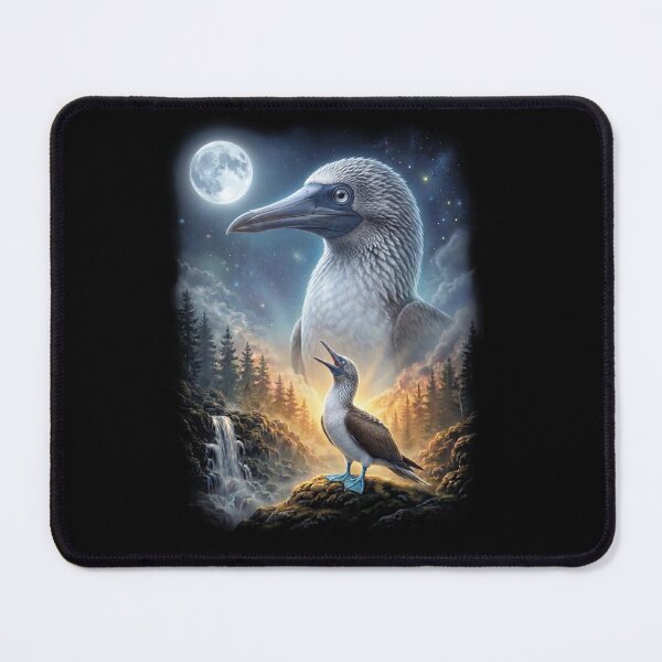 Item preview, Funny Blue Footed Booby Howling Moon Art Bird Lover Birding designed and sold by DoodleTortle.