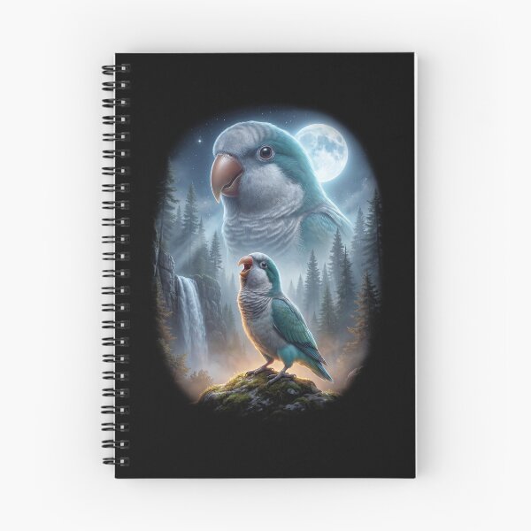 Item preview, Funny Blue Green Monk Howling Moon Art Parrot Lover designed and sold by DoodleTortle.