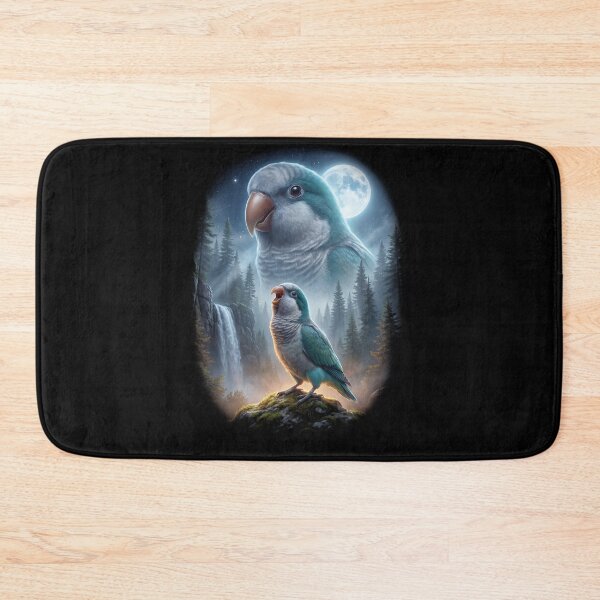 Item preview, Funny Blue Green Monk Howling Moon Art Parrot Lover designed and sold by DoodleTortle.