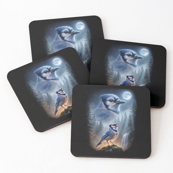 Item preview, Funny Blue Jay Howling Moon Art Bird Lover Birding designed and sold by DoodleTortle.