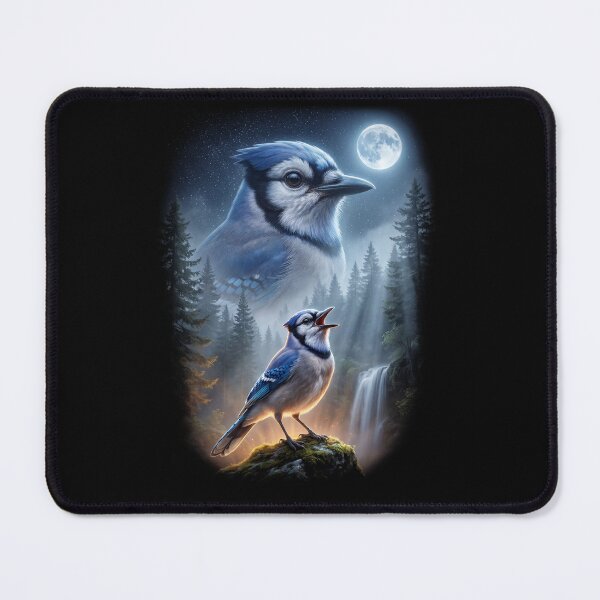 Item preview, Funny Blue Jay Howling Moon Art Bird Lover Birding designed and sold by DoodleTortle.