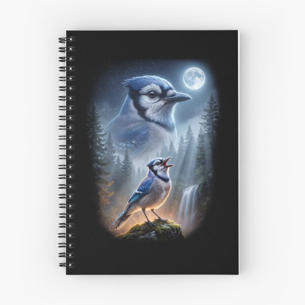 Item preview, Funny Blue Jay Howling Moon Art Bird Lover Birding designed and sold by DoodleTortle.