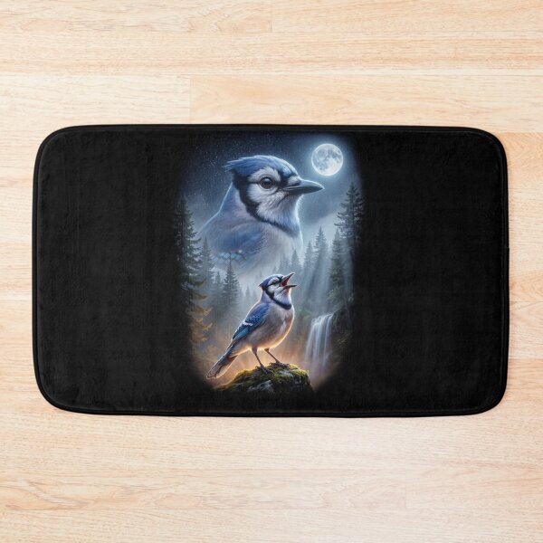 Item preview, Funny Blue Jay Howling Moon Art Bird Lover Birding designed and sold by DoodleTortle.