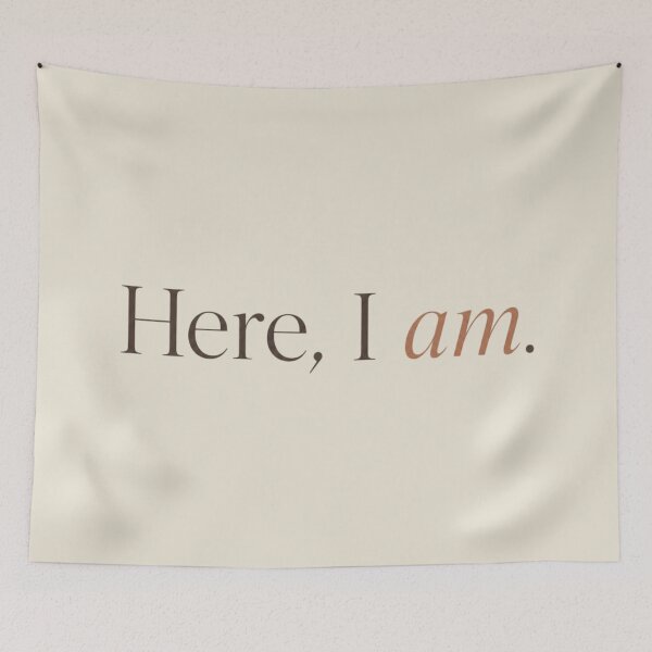 Item preview, Here, I Am – Minimal Self Acceptance & Presence Quote Design designed and sold by Irene Catchmind.