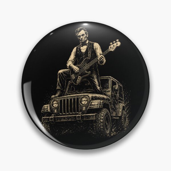 Item preview, Vintage Guitar Player on Offroad 4x4 Truck Illustration designed and sold by justinhmorton.