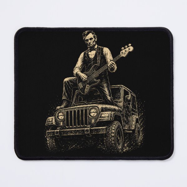 Item preview, Vintage Guitar Player on Offroad 4x4 Truck Illustration designed and sold by justinhmorton.
