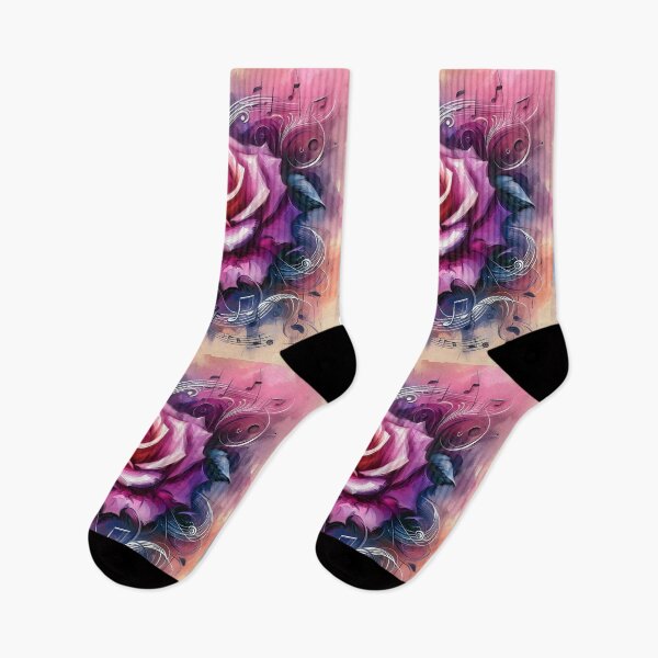 Item preview, Melodic Bloom – Abstract Rose with Musical Harmony flower in nature abstract art designed and sold by AESTHETIC-FLAIR.