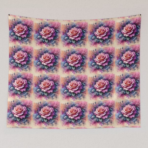 Item preview, Melodic Bloom – Abstract Rose with Musical Harmony flower in nature abstract art designed and sold by AESTHETIC-FLAIR.