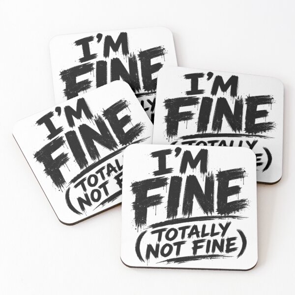 Item preview, I’m Fine (Totally Not Fine) Distressed Typography T-Shirt | Dark Humor Mental Health Streetwear Tee designed and sold by THAMIM REALITY 2.0.