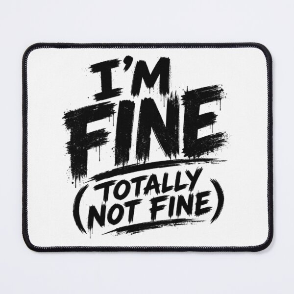 Item preview, I’m Fine (Totally Not Fine) Distressed Typography T-Shirt | Dark Humor Mental Health Streetwear Tee designed and sold by THAMIM REALITY 2.0.