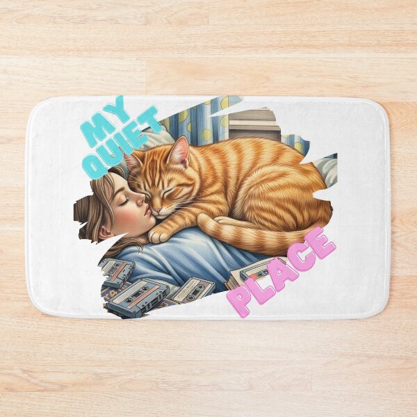 Item preview, My Quiet Place: Sleeping Girl with Ginger Cat and Cassettes designed and sold by InfinitePawBond.