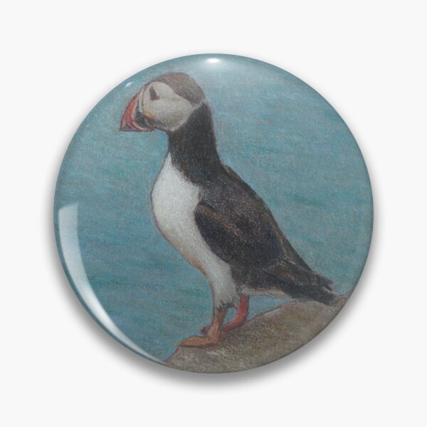 Item preview, Puffins on the Faroese Island of Mykines. Left Puffin designed and sold by ISEriksonartist.