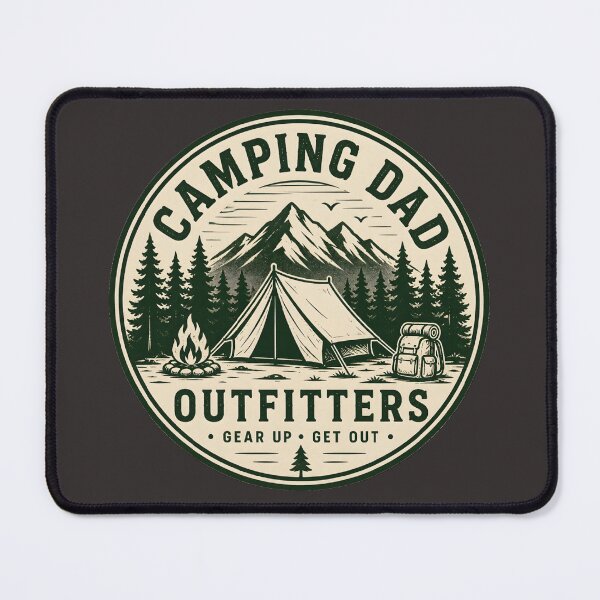 Item preview, Camping Dad Outfitters Vintage Mountain Camping T-Shirt Outdoor Adventure Tee designed and sold by FestivityFinds.
