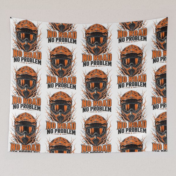 Item preview, No Road No Problem Motocross Helmet Graphic Tee designed and sold by IvoryArtDesign.