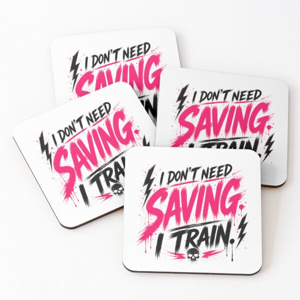 Item preview, I Don’t Need Saving I Train Aggressive Gym Design designed and sold by StoryInCode.