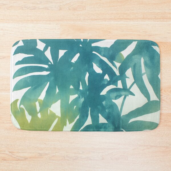 Item preview, Tropical Leaf Silhouettes in Teal Green designed and sold by trajeado14.